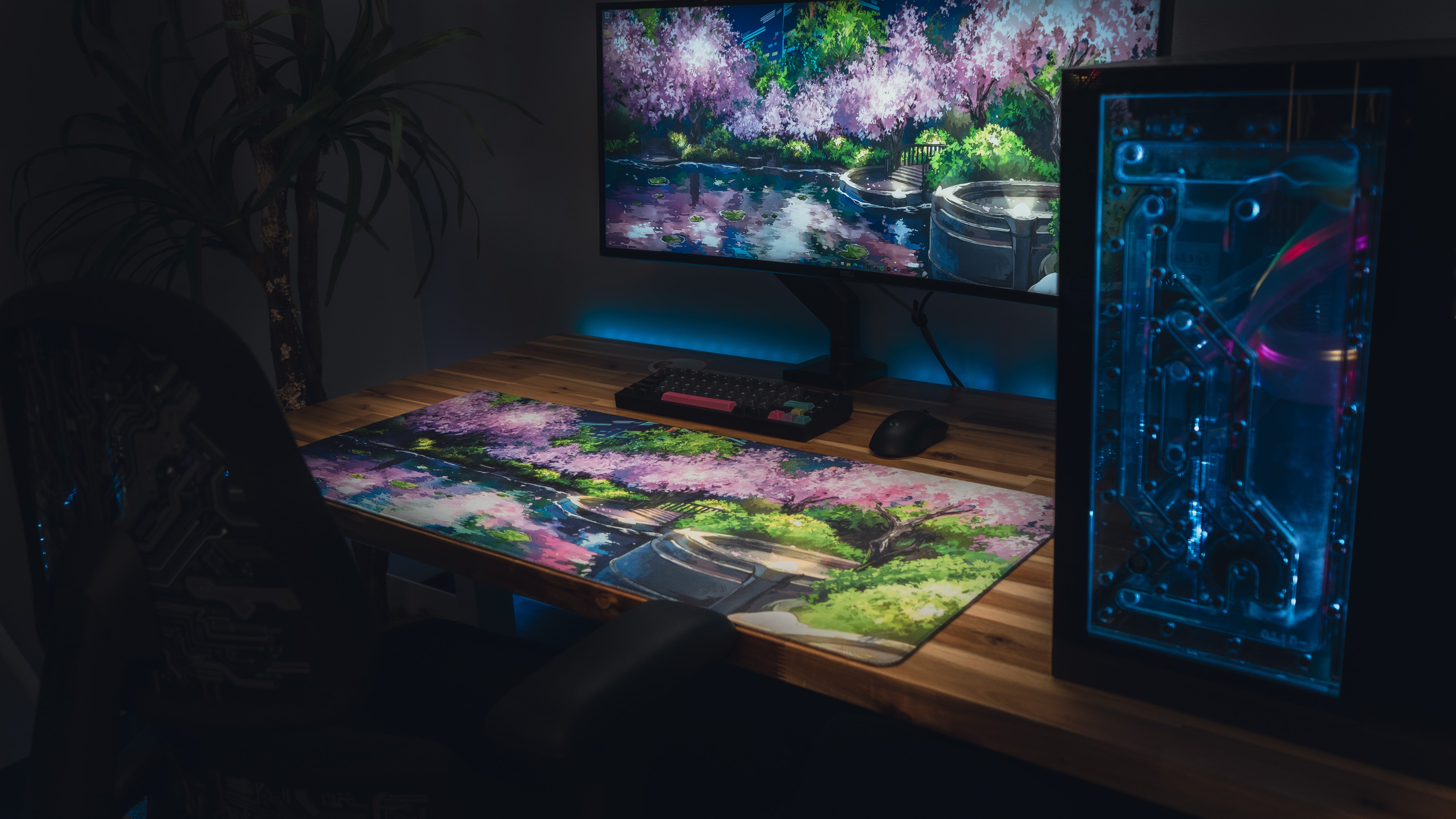 "Midnight Petals" Cherry Blossom Deskmat - Limited Edition