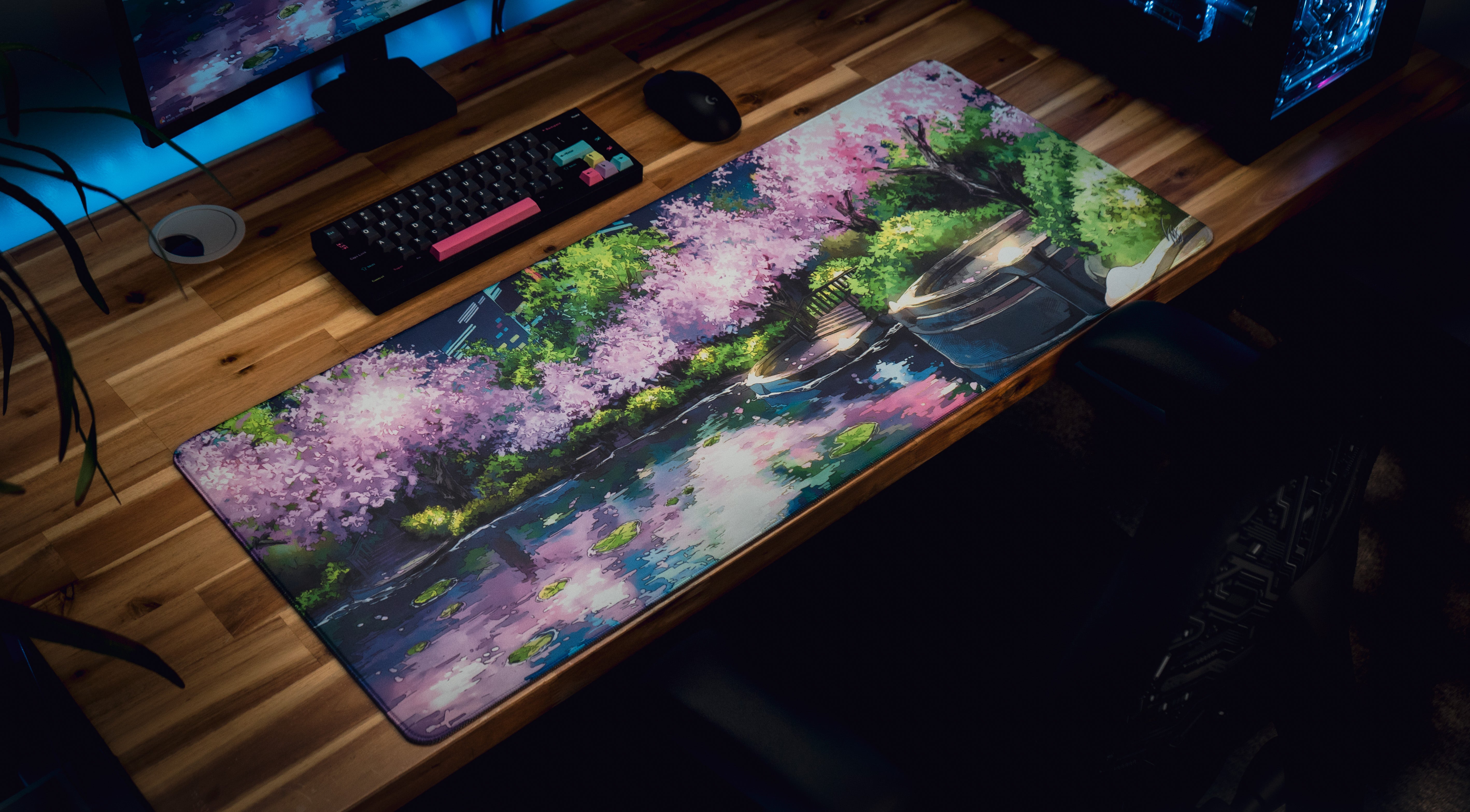 "Midnight Petals" Cherry Blossom Deskmat - Limited Edition