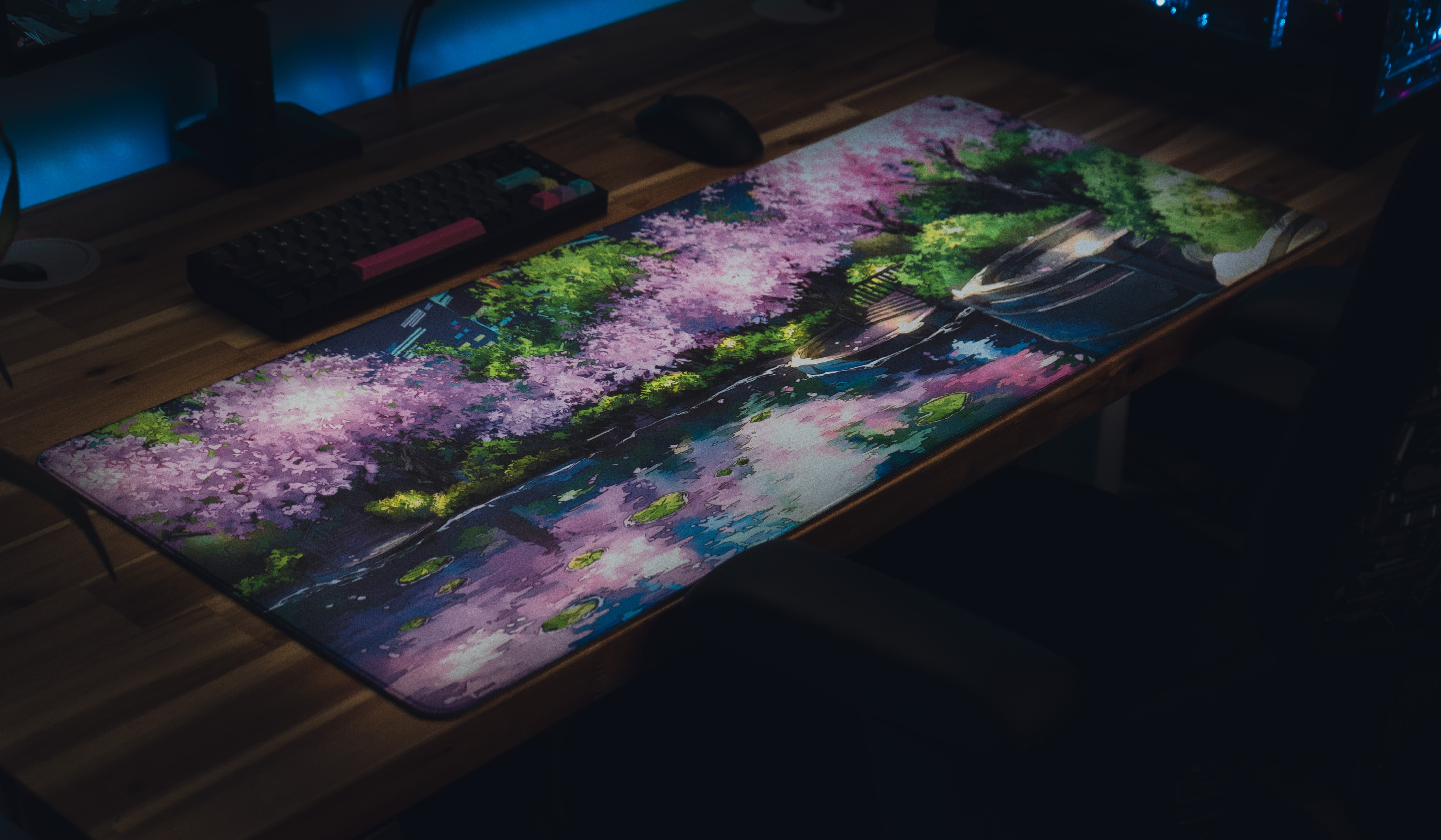 "Midnight Petals" Cherry Blossom Deskmat - Limited Edition