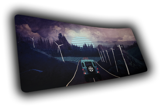 "Bluewave" Outrun XL gaming deskmat — Epic Desk