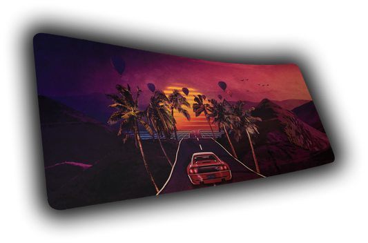 "Redwave" Outrun XL gaming deskmat — Epic Desk
