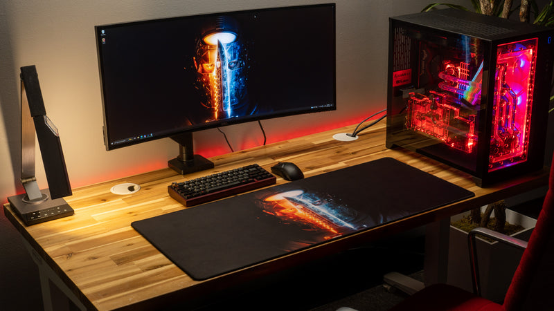 "Fire and Ice" — Rust Deskmat
