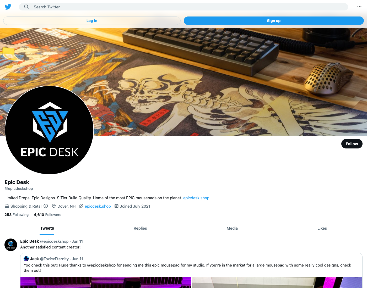 Timeline · 2023-06-13 — X profile at 4,610 followers