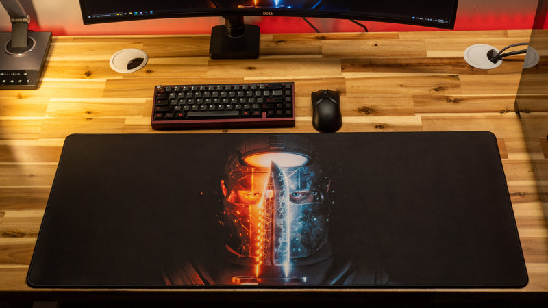 "Fire and Ice" Rust XL gaming deskmat — Epic Desk