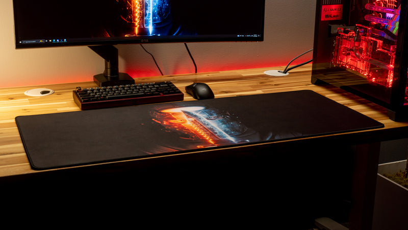"Fire and Ice" — Rust Deskmat