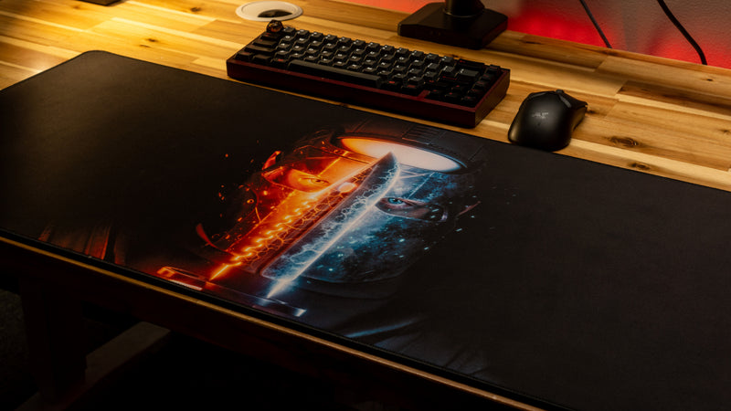 "Fire and Ice" — Rust Deskmat