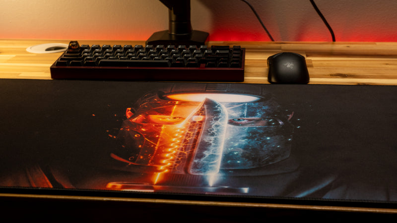 "Fire and Ice" — Rust Deskmat