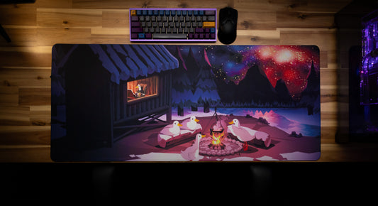 "Duck's Retreat" August the Duck XL gaming deskmat — Epic Desk