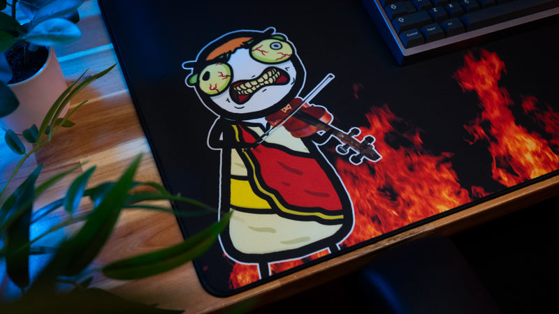 "Fiddlin' Nero" — Chat History Deskmat