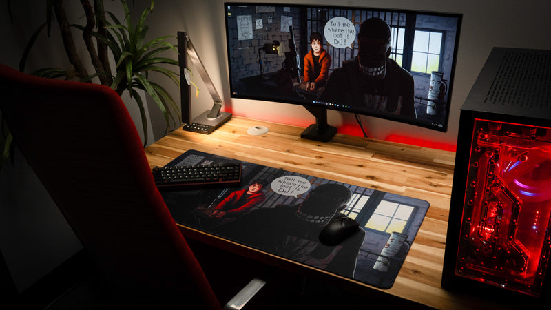 "Locked Up" — Tesla Deskmat