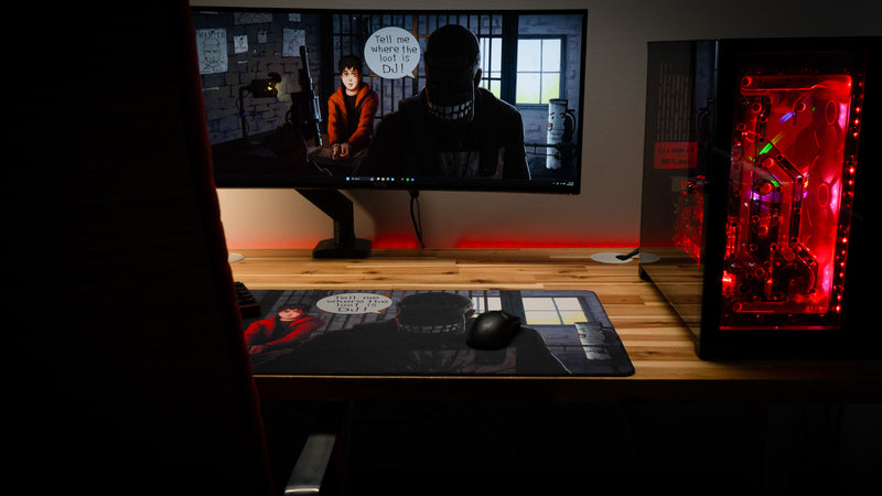 "Locked Up" — Tesla Deskmat