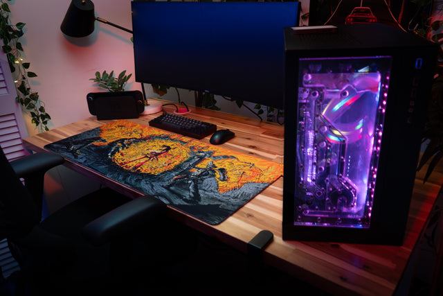 "Golden Aura" — Rust Deskmat