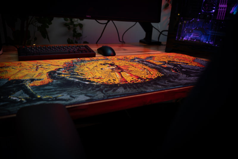 "Golden Aura" — Rust Deskmat