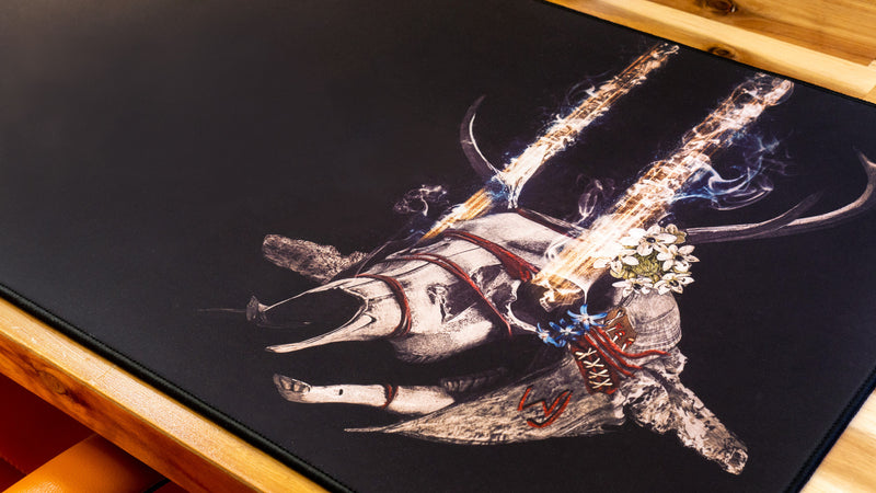 "Willjum's Paradise/Bone Helmet" — Rust Deskmat