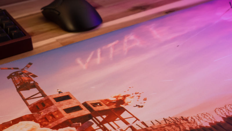"Vital Servers" — Rust Deskmat