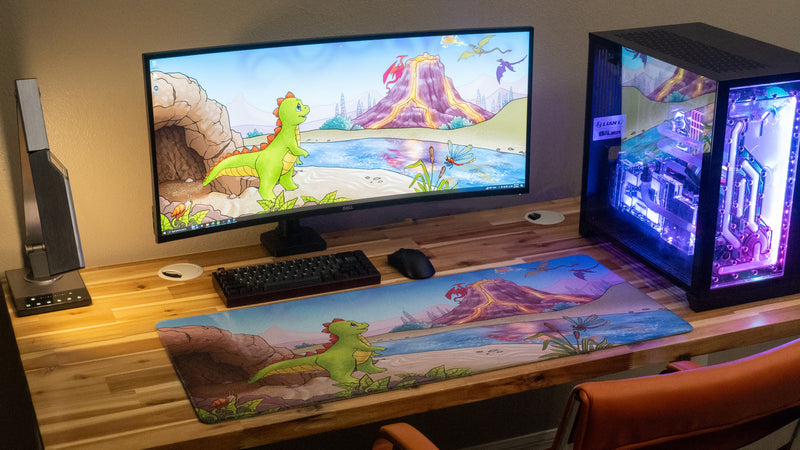 "Wish for Wings" Jakeyosaurus XL gaming deskmat — Epic Desk