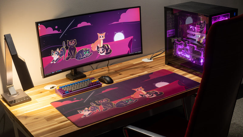 "Purrfect Evening" — Dooley Noted Deskmat