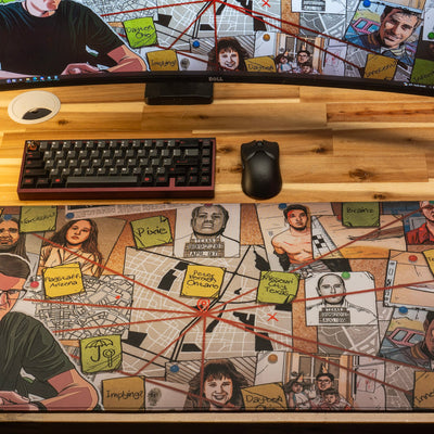 Just Interrogations "2023 Interrogations Case File" Limited Edition Content Creator Collaboration Gaming XL Deskmat