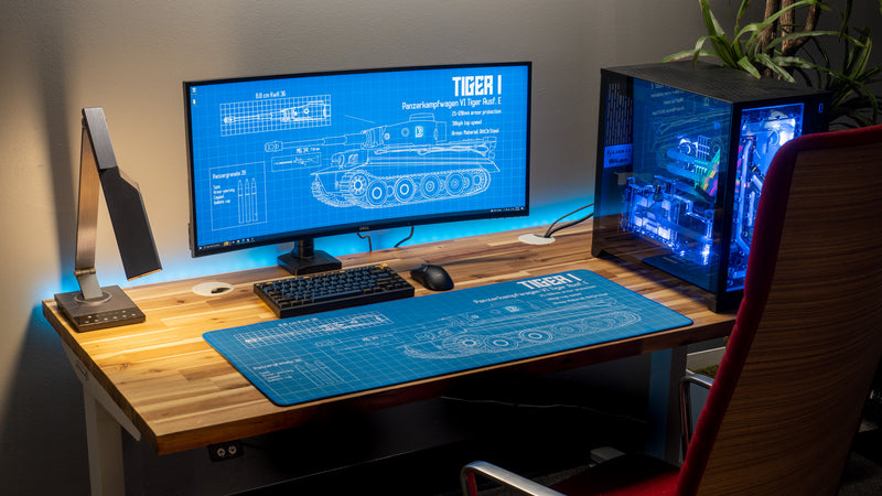 "Wunderwaffe - Blue" — Bitt3rSteel Deskmat