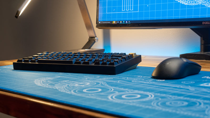 "Wunderwaffe - Blue" — Bitt3rSteel Deskmat