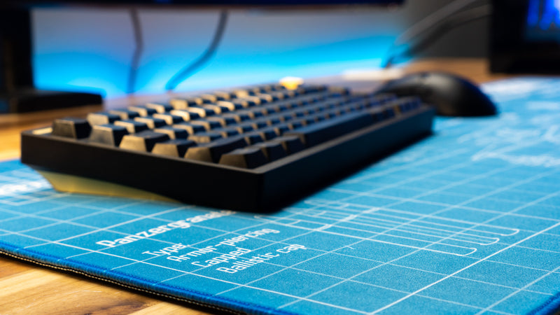 "Wunderwaffe - Blue" — Bitt3rSteel Deskmat