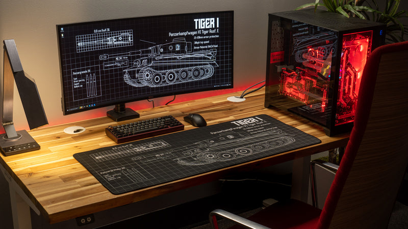 "Wunderwaffe - Black" — Bitt3rSteel Deskmat