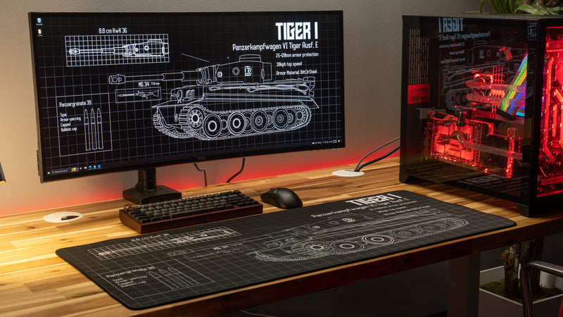 "Wunderwaffe - Black" — Bitt3rSteel Deskmat