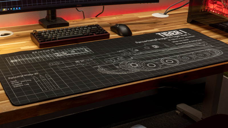 "Wunderwaffe - Black" — Bitt3rSteel Deskmat