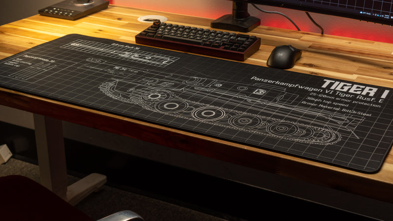 "Wunderwaffe - Black" — Bitt3rSteel Deskmat