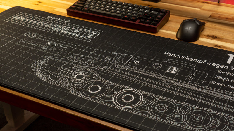 "Wunderwaffe - Black" — Bitt3rSteel Deskmat