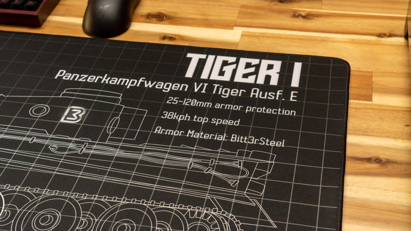 "Wunderwaffe - Black" — Bitt3rSteel Deskmat