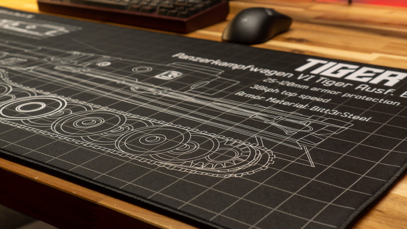 "Wunderwaffe - Black" — Bitt3rSteel Deskmat