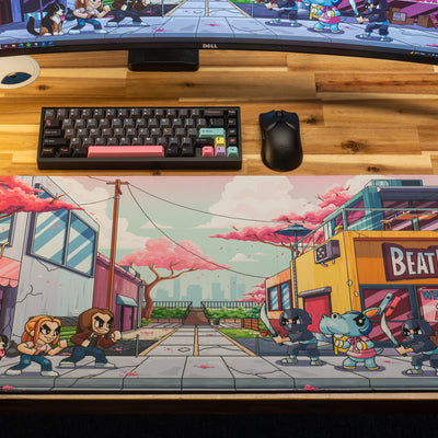 Beatemups "The BEATEMUP Video Game Deskmat" Content Creator Collaboration Gaming Mouse Pad Deskmat