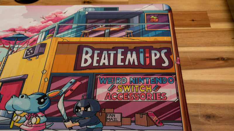 "The BEATEMUP Video Game Deskmat" — Beatemups Deskmat