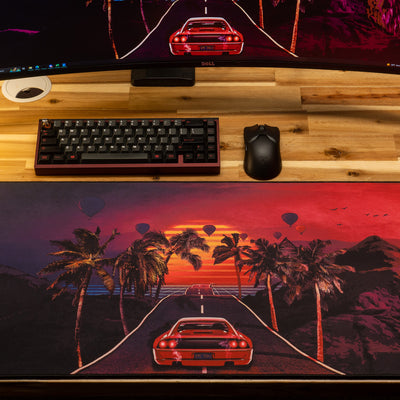 Outrun "Redwave" Retrowave Deskmat