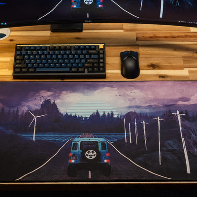 Outrun "Bluewave" Retrowave Deskmat