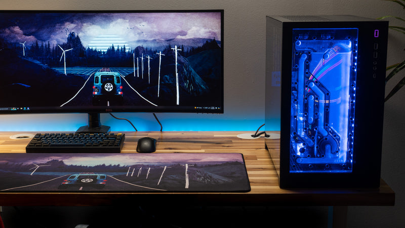 "Bluewave" — Outrun Deskmat
