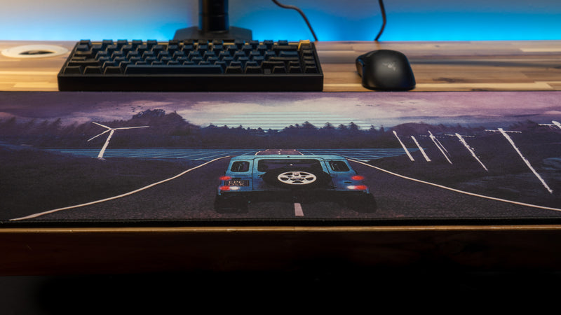"Bluewave" — Outrun Deskmat