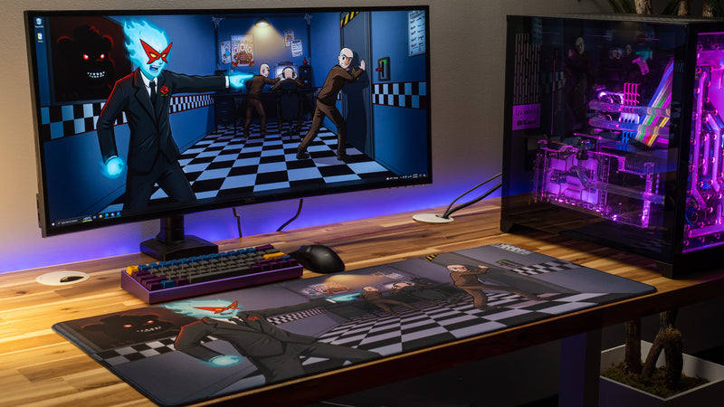 "Spiral’s Chaotic Night Shift" — Spiral Deskmat