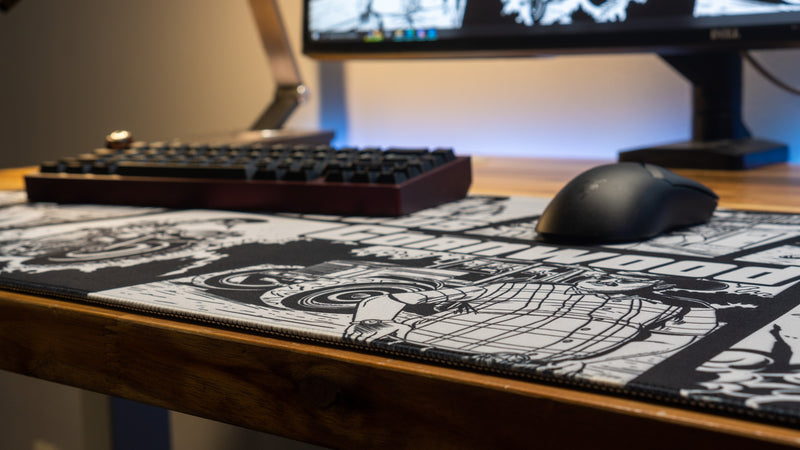 "Cletus Cornwood B&W" — EsfandTV Deskmat