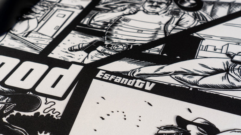 "Cletus Cornwood B&W" — EsfandTV Deskmat