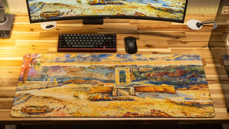 "Portal at Dendera Temple of Hathor" History with Kayleigh XL gaming deskmat — Epic Desk