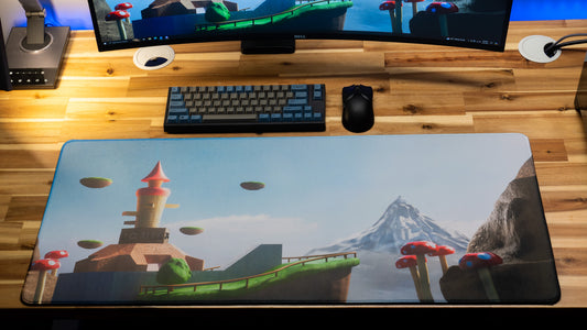"Red Split" Squeex XL gaming deskmat — Epic Desk