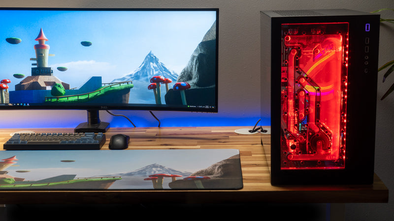 "Red Split" — Squeex Deskmat