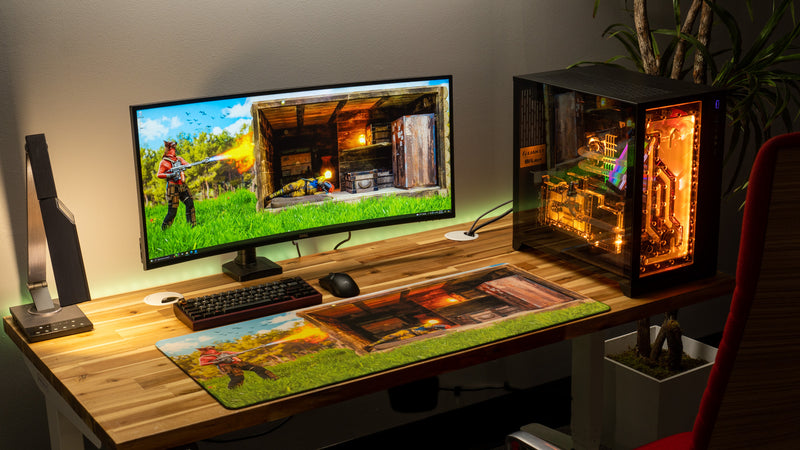 "Flame Raid" — Rust Deskmat