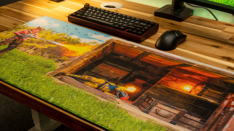 "Flame Raid" — Rust Deskmat