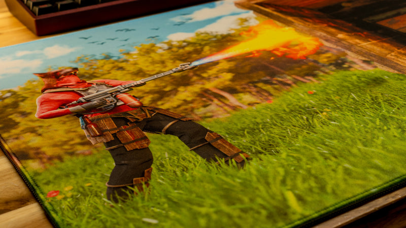 "Flame Raid" — Rust Deskmat