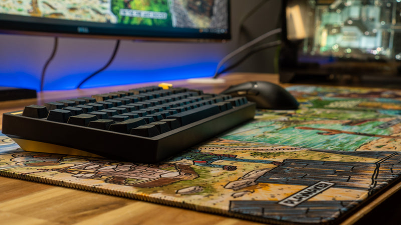 "Fragments from the Past" — Rust Deskmat