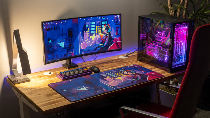 "Beo's Cozy Bedroom Retreat" Beowulf XL gaming deskmat — Epic Desk