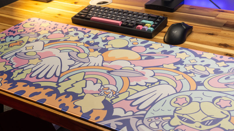 "Tour of the Galaxy - Pastel" — Gabi Belle Deskmat